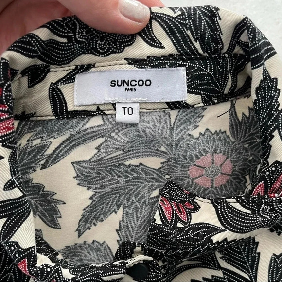 SUNCOO Paris/ Floral long sleeve top/ Button up/ Size US XS (fits like a US M) - Picture 8 of 13